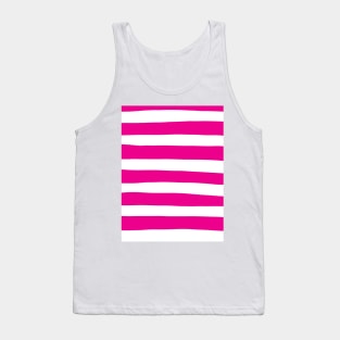 Uneven Stripes in Magenta and White Tank Top